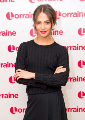 Alicia Vikander on 'Lorraine' TV show in London
